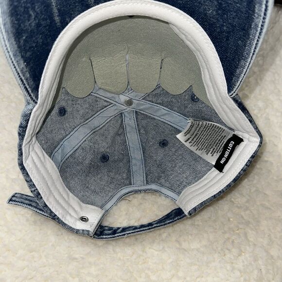 COTTON:ON Embroidered Sardines Vintage Blue Wash Denim Dad Cap - Picture 12 of 13